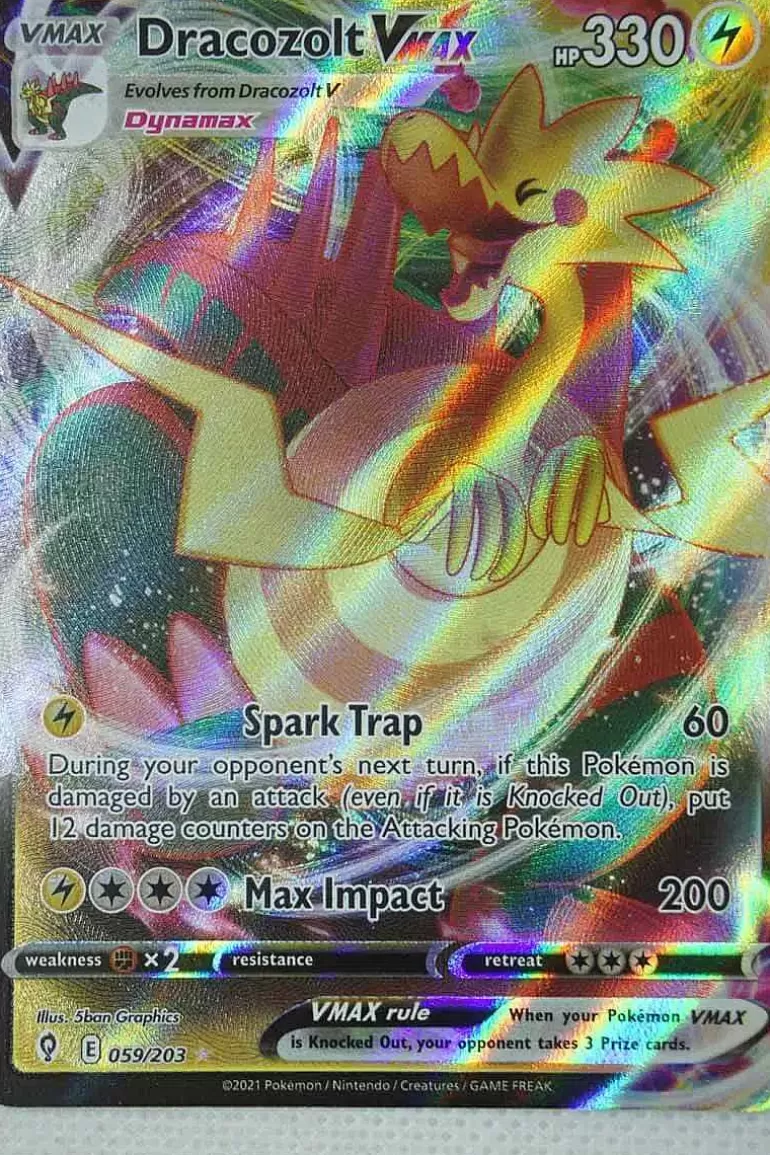 Pocket Monster Pokémon Kort-Dracozolt Vmax 59/203