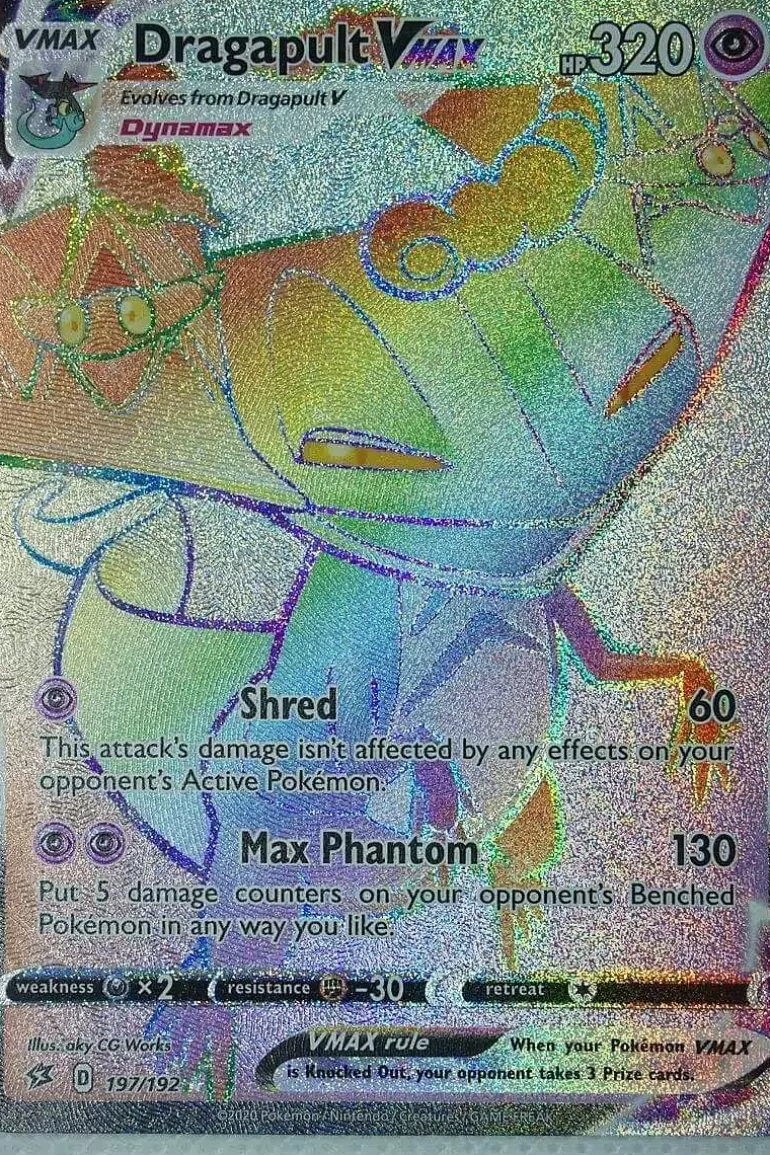 Pocket Monster Pokémon Kort-Dragapult Vmax 197/192 Hyper Rare