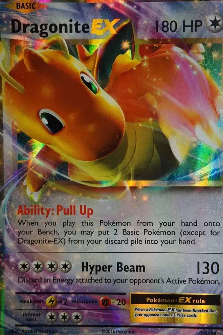 Pocket Monster Pokémon Kort-Dragonite Ex 72/108 Stor