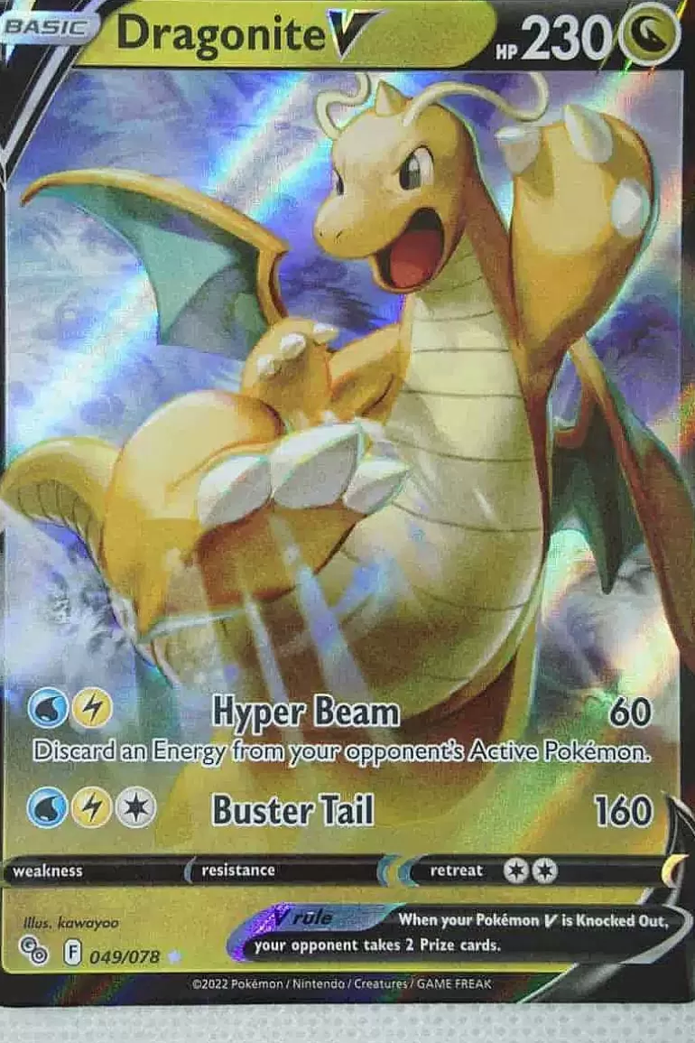 Pocket Monster Pokémon Kort-Dragonite V 049/078