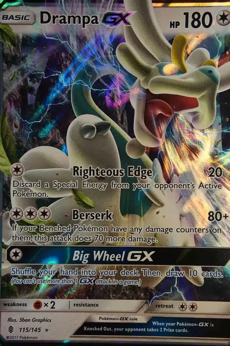 Pocket Monster Pokémon Kort-Drampa Gx 115/145