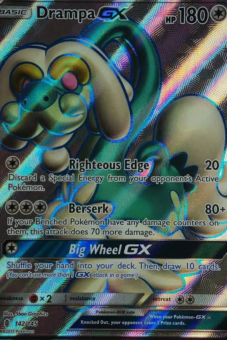 Pocket Monster Pokémon Kort-Drampa Gx 142/145 Full Art