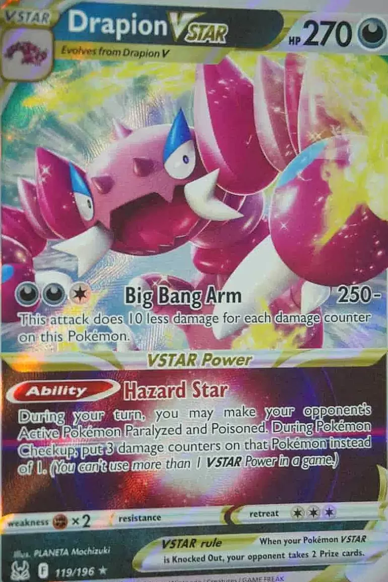 Pocket Monster Pokémon Kort-Drapion Vstar 119/196