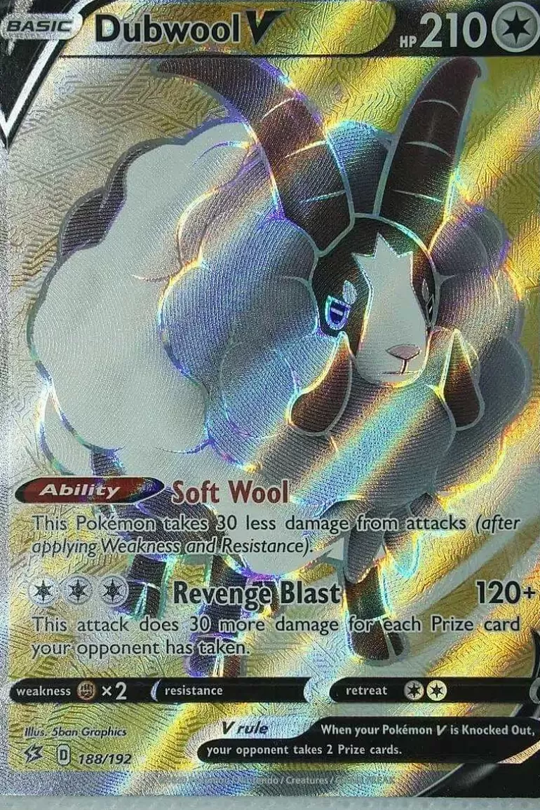 Pocket Monster Pokémon Kort-Dubwool V 188/192 Full Art