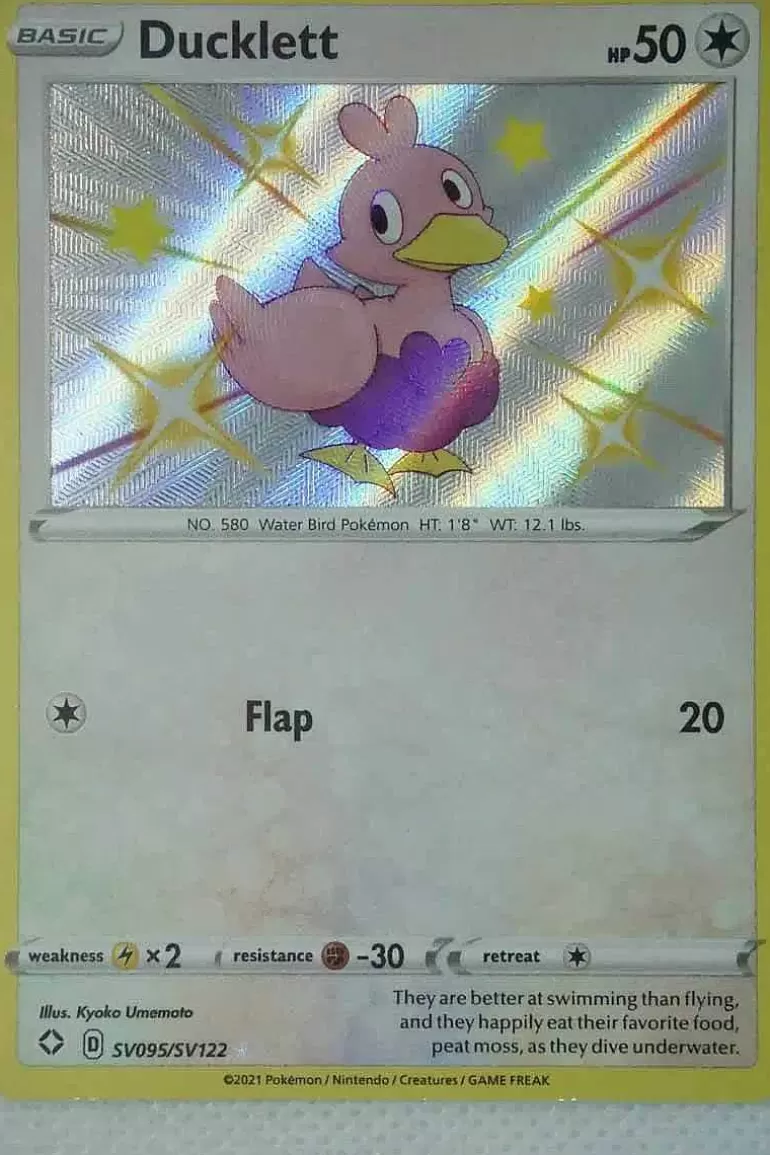 Pocket Monster Pokémon Kort-Ducklett Sv095/Sv122 Shiny Rare
