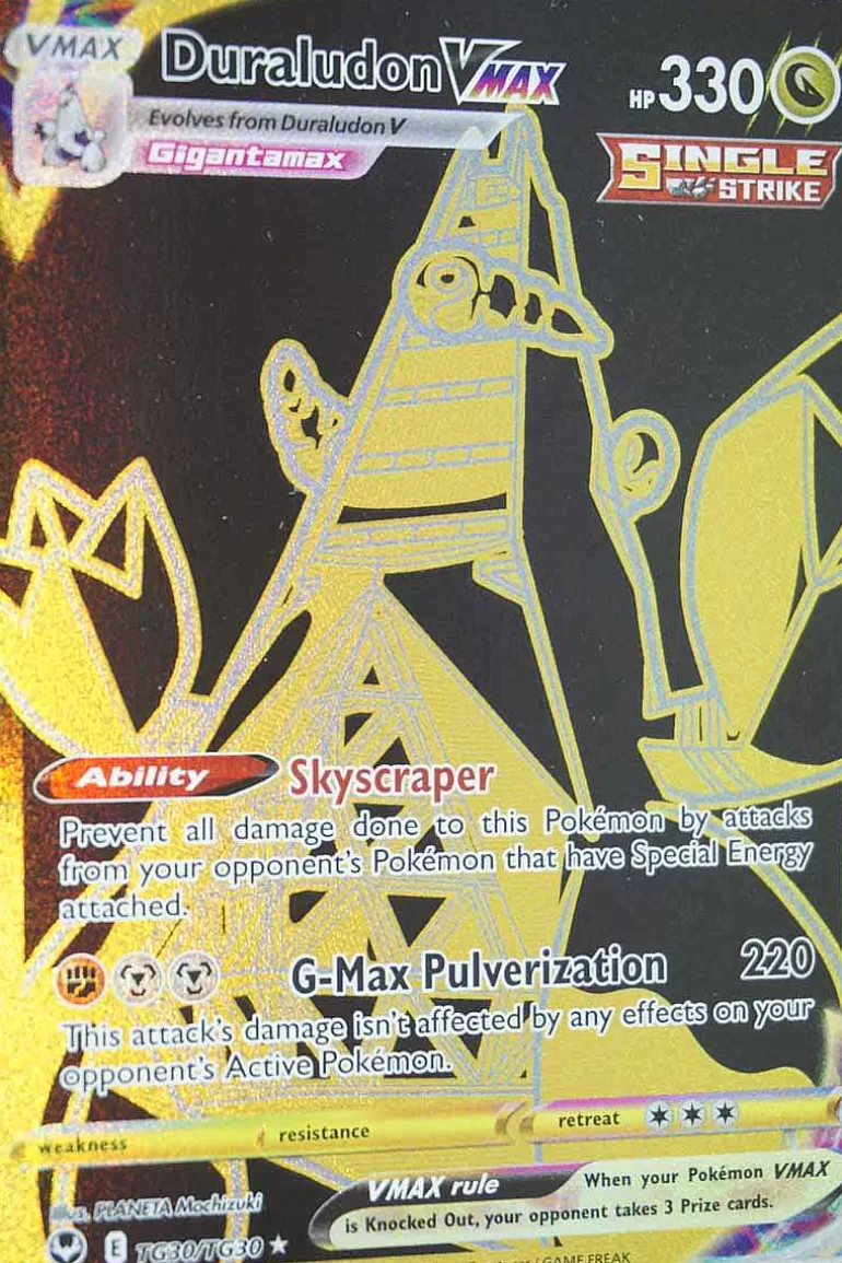 Pocket Monster Pokémon Kort-Duraludon Vmax Tg30/Tg30 Gold Secret