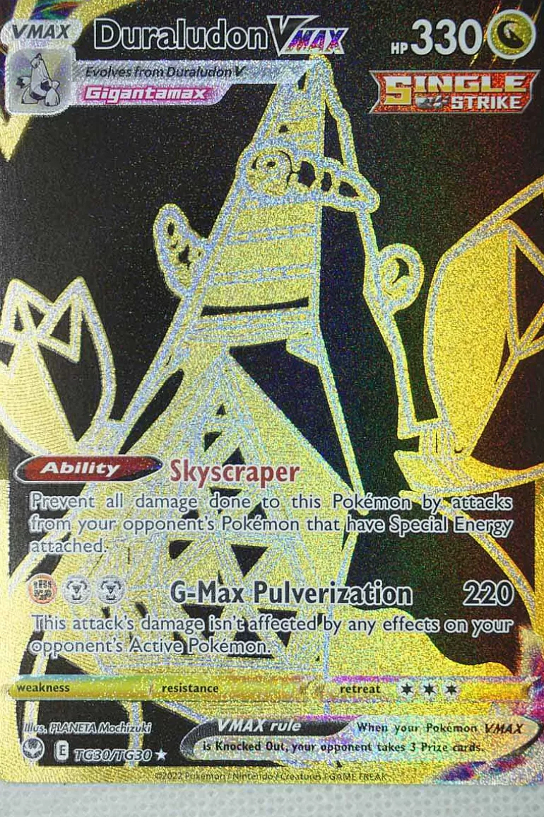 Pocket Monster Pokémon Kort-Duraludon Vmax Tg30/Tg30 Gold Secret