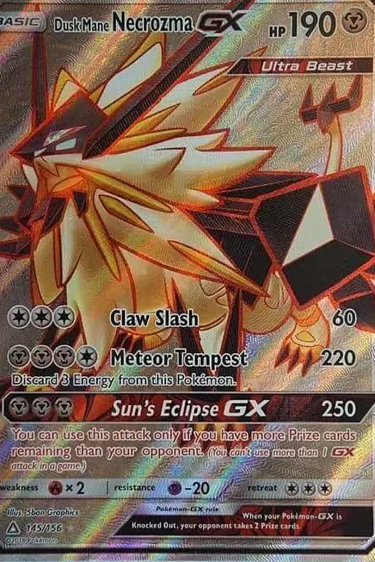 Pocket Monster Pokémon Kort-Dusk Mane Necrozma Gx 145/156 Full Art