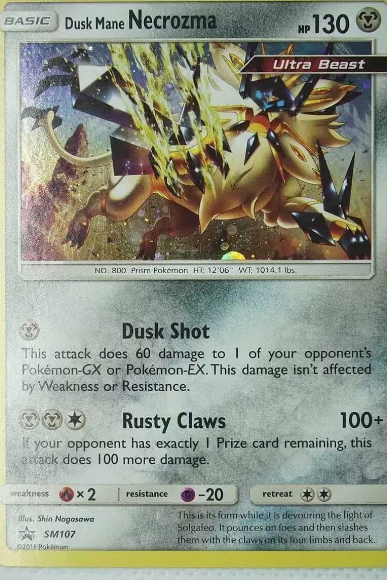 Pocket Monster Pokémon Kort-Dusk Mane Necrozma Sm107 Holo Promo