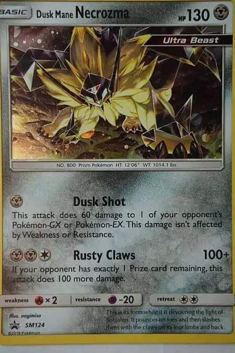Pocket Monster Pokémon Kort-Dusk Mane Necrozma Sm124 Holo Promo