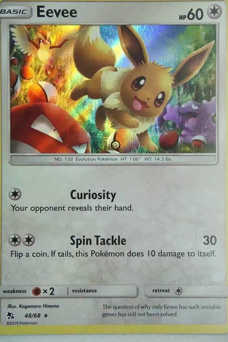 Pocket Monster Pokémon Kort-Eevee 48/68 Holo Rare