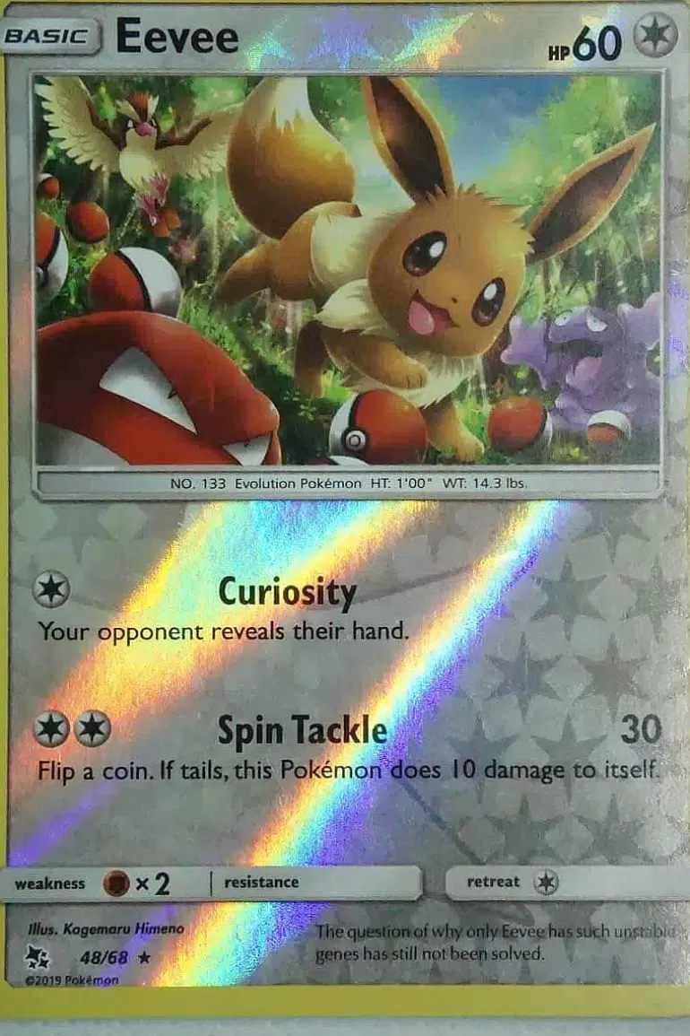 Pocket Monster Pokémon Kort-Eevee 48/68 Reverse Holo Rare