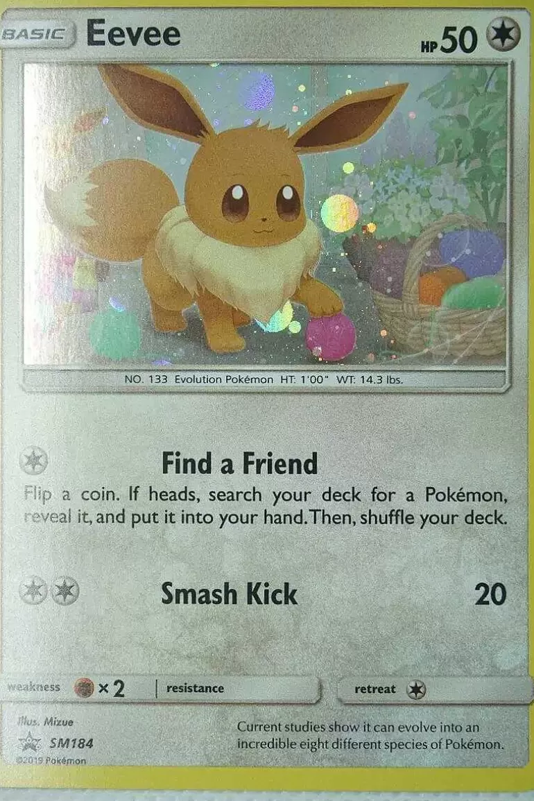 Pocket Monster Pokémon Kort-Eevee Sm184 Holo Promo