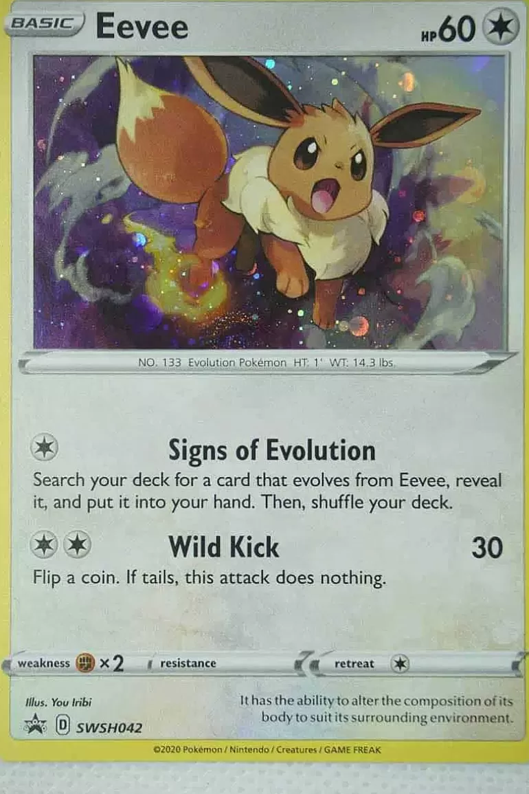 Pocket Monster Pokémon Kort-Eevee Swsh095 Holo Promo