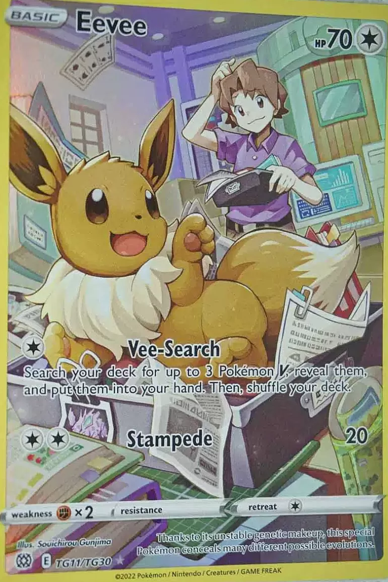 Pocket Monster Pokémon Kort-Eevee Tg11/Tg30 Holo Rare