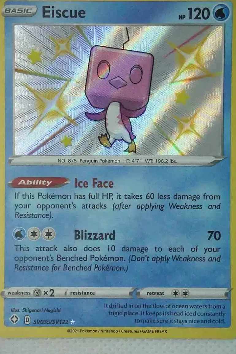Pocket Monster Pokémon Kort-Eiscue Sv035/Sv122 Shiny Rare