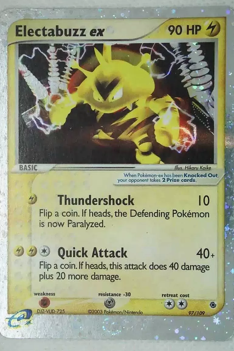 Pocket Monster Pokémon Kort-Electabuzz Ex 97/109 Brugt