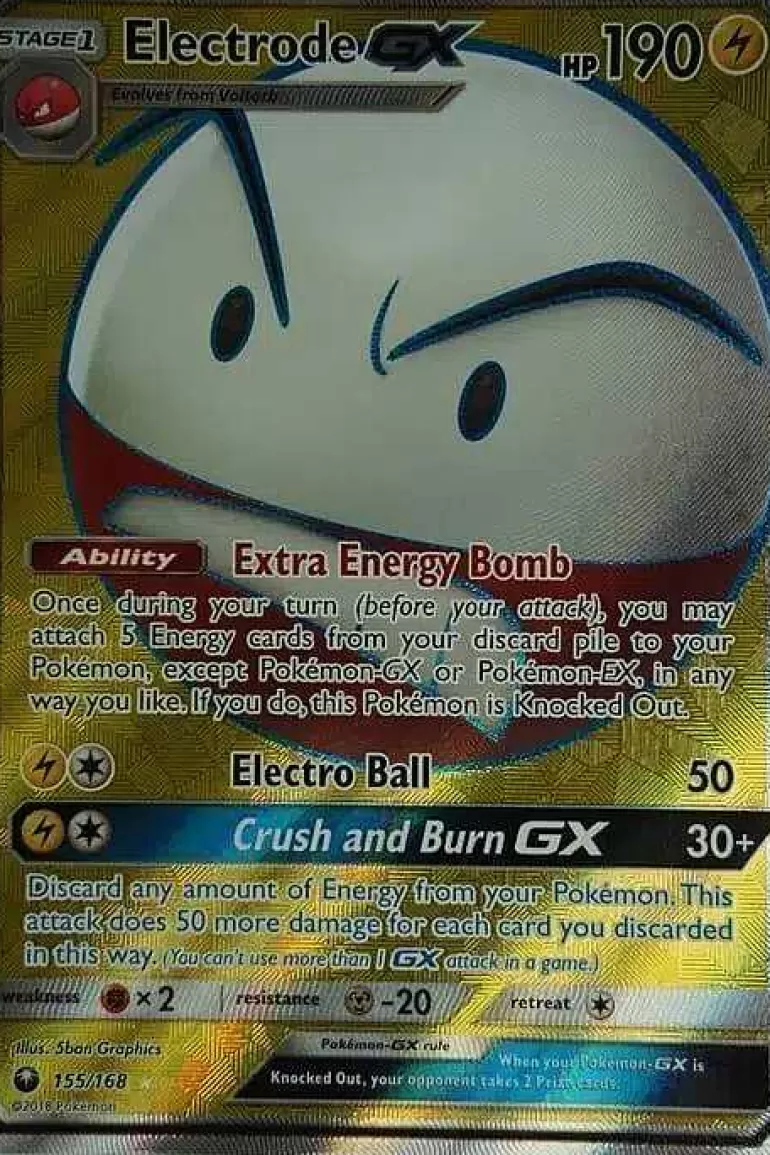 Pocket Monster Pokémon Kort-Electrode Gx 155/168 Full Art