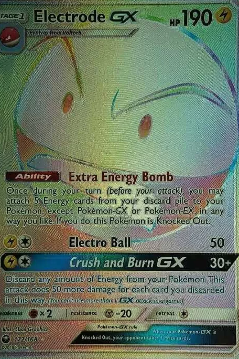 Pocket Monster Pokémon Kort-Electrode Gx 172/168 Hyper Rare