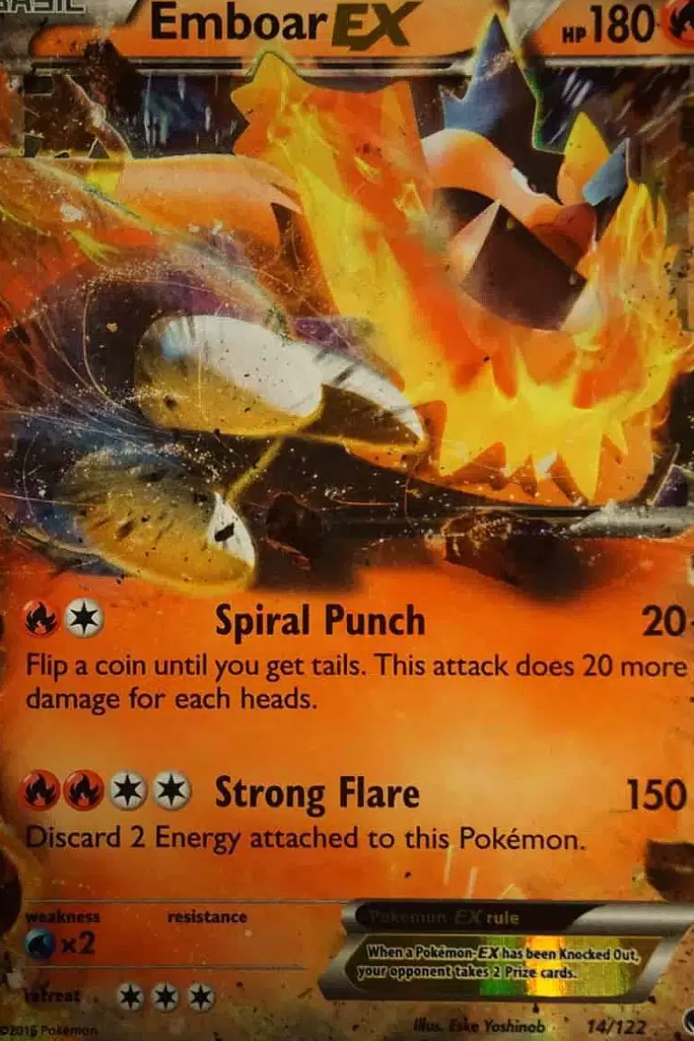 Pocket Monster Pokémon Kort-Emboar Ex 14/122
