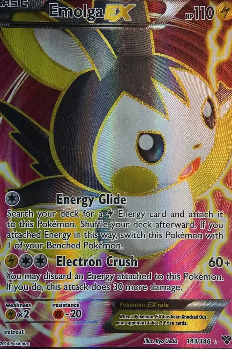 Pocket Monster Pokémon Kort-Emolga Ex 143/146 Full Art