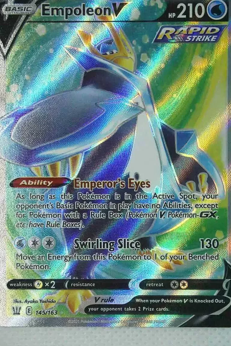 Pocket Monster Pokémon Kort-Empoleon V 145/163 Full Art