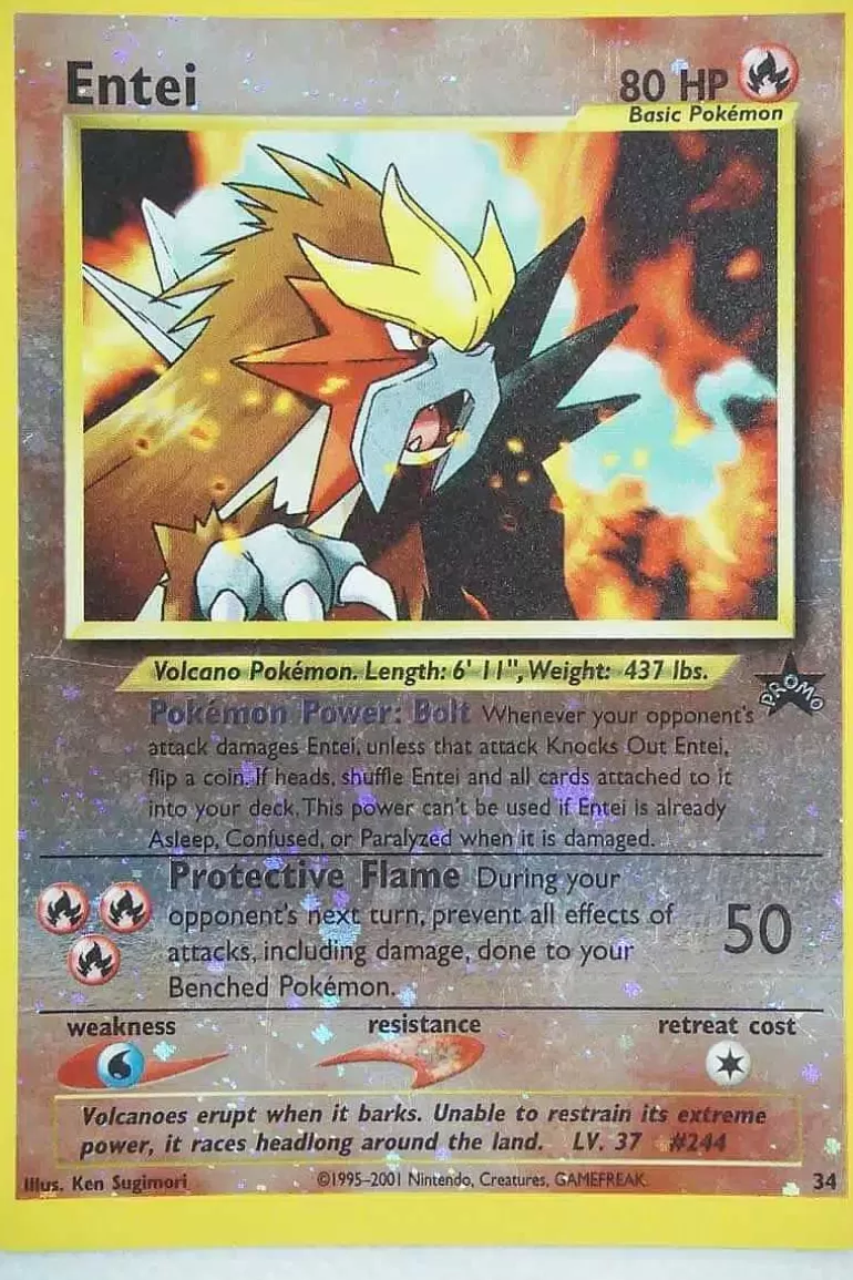 Pocket Monster Pokémon Kort-Entei 34 Reverse Holo Rare