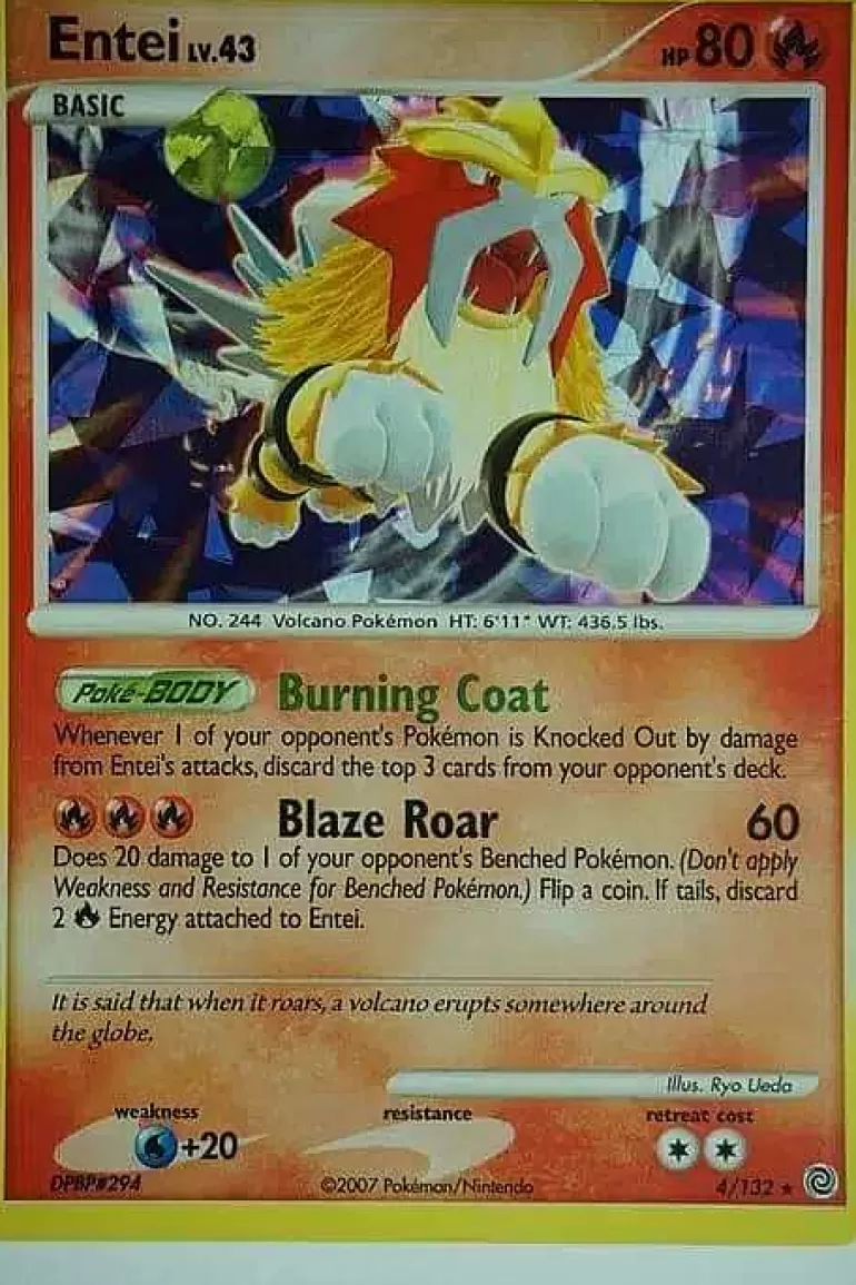 Pocket Monster Pokémon Kort-Entei 4/132 Shattered Holo Rare
