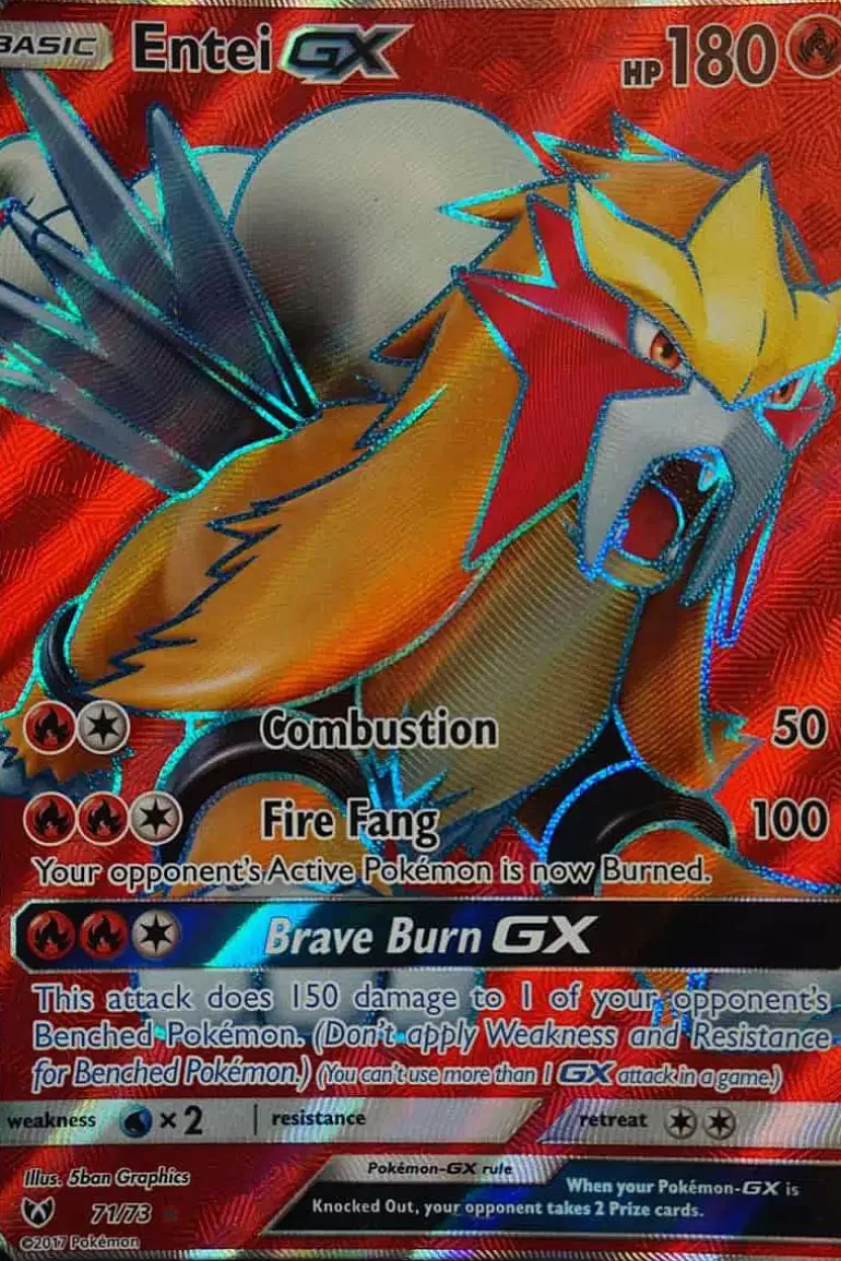 Pocket Monster Pokémon Kort-Entei Gx 71/73 Full Art