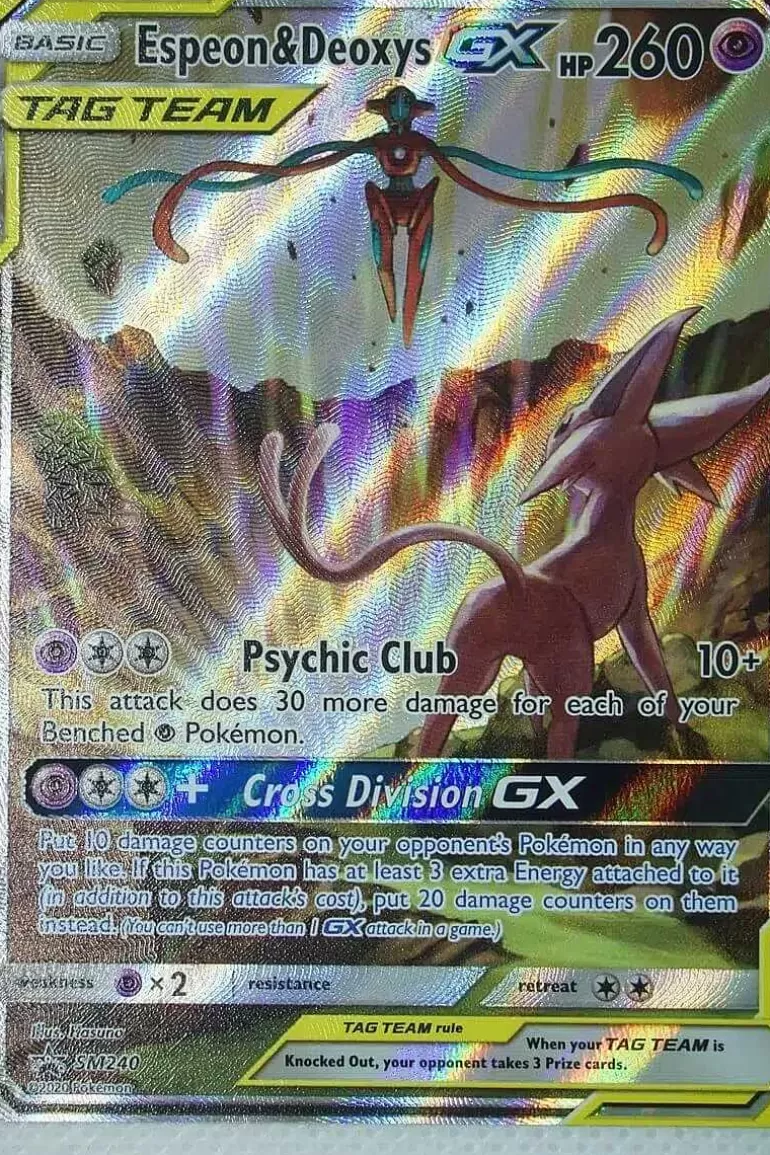 Pocket Monster Pokémon Kort-Espeon & Deoxys Gx Sm240 Full Art Stor