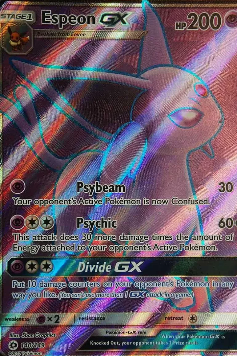 Pocket Monster Pokémon Kort-Espeon Gx 140/149 Full Art