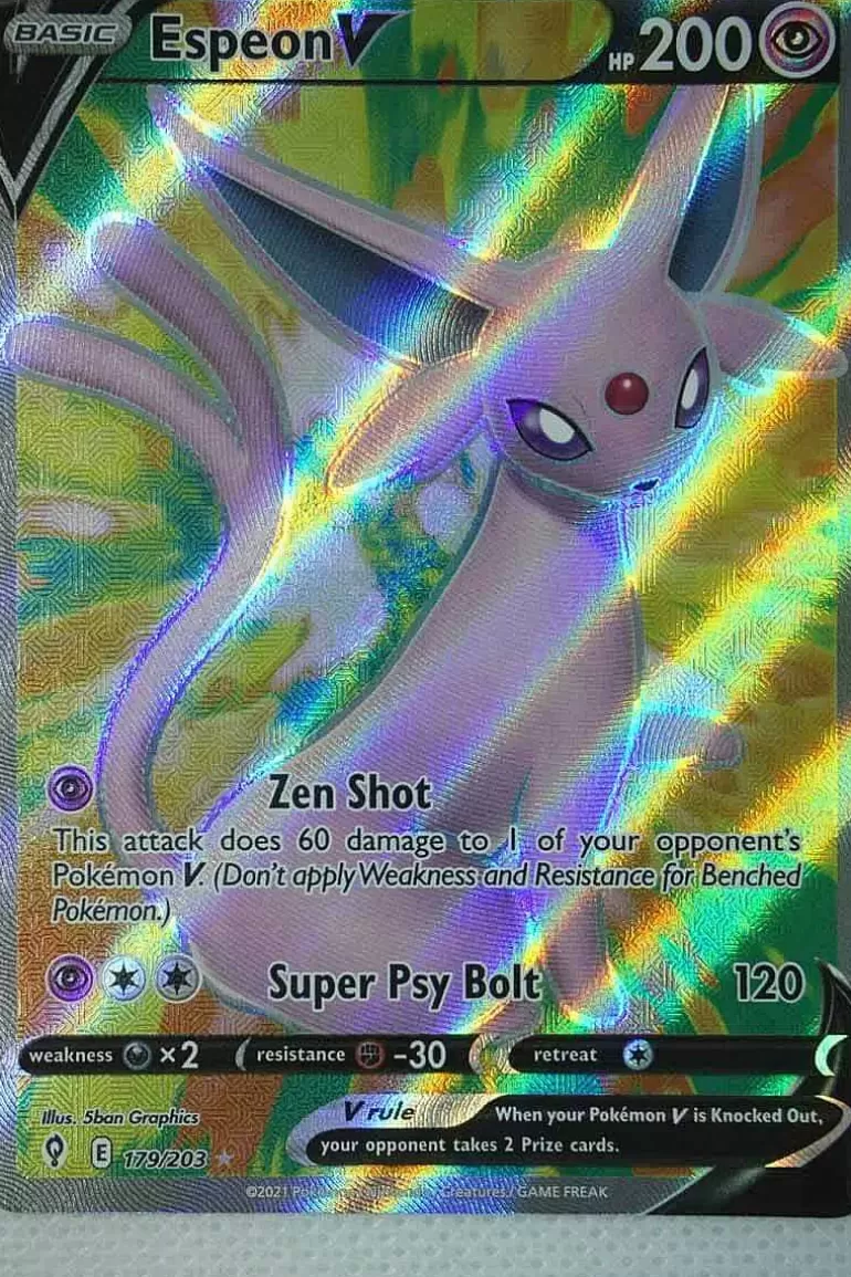 Pocket Monster Pokémon Kort-Espeon V 179/203 Full Art