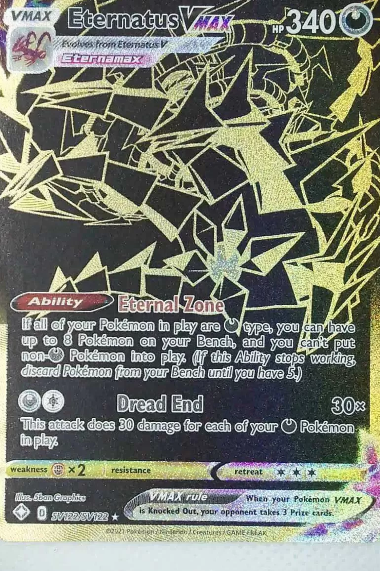 Pocket Monster Pokémon Kort-Eternatus Vmax Sv122/Sv122 Shiny Rare