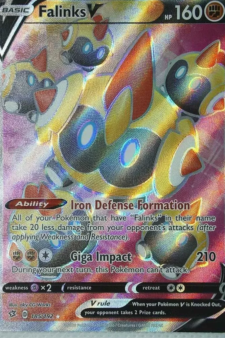Pocket Monster Pokémon Kort-Falinks V 185/192 Full Art