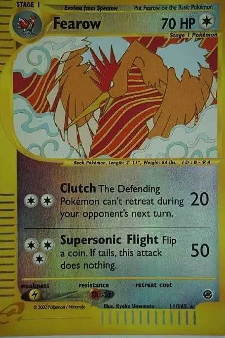 Pocket Monster Pokémon Kort-Fearow 11/165 Rare Reverse Holo