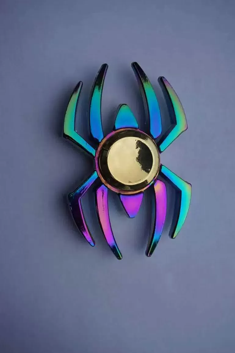 Pocket Monster Fidget Spinner-Fidget Spinner Edderkop I Regnbuefarver