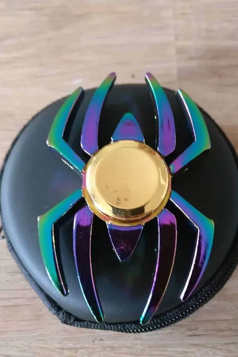 Pocket Monster Fidget Spinner-Fidget Spinner Edderkop I Regnbuefarver