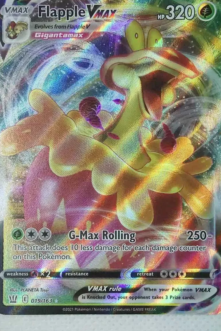 Pocket Monster Pokémon Kort-Flapple Vmax 019/163