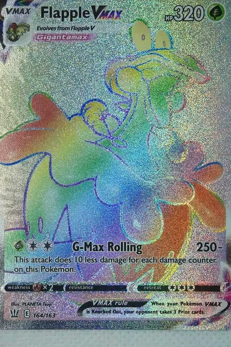 Pocket Monster Pokémon Kort-Flapple Vmax 164/163 Hyper Rare
