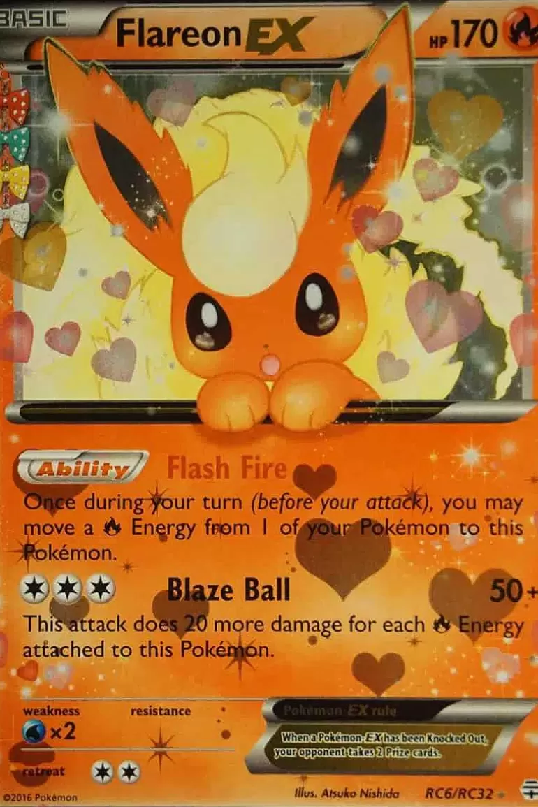 Pocket Monster Pokémon Kort-Flareon Ex Rc6/Rc32