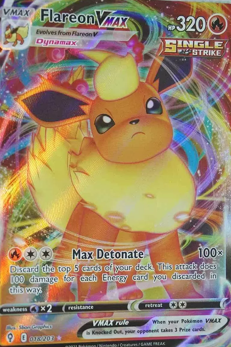 Pocket Monster Pokémon Kort-Flareon Vmax 18/203