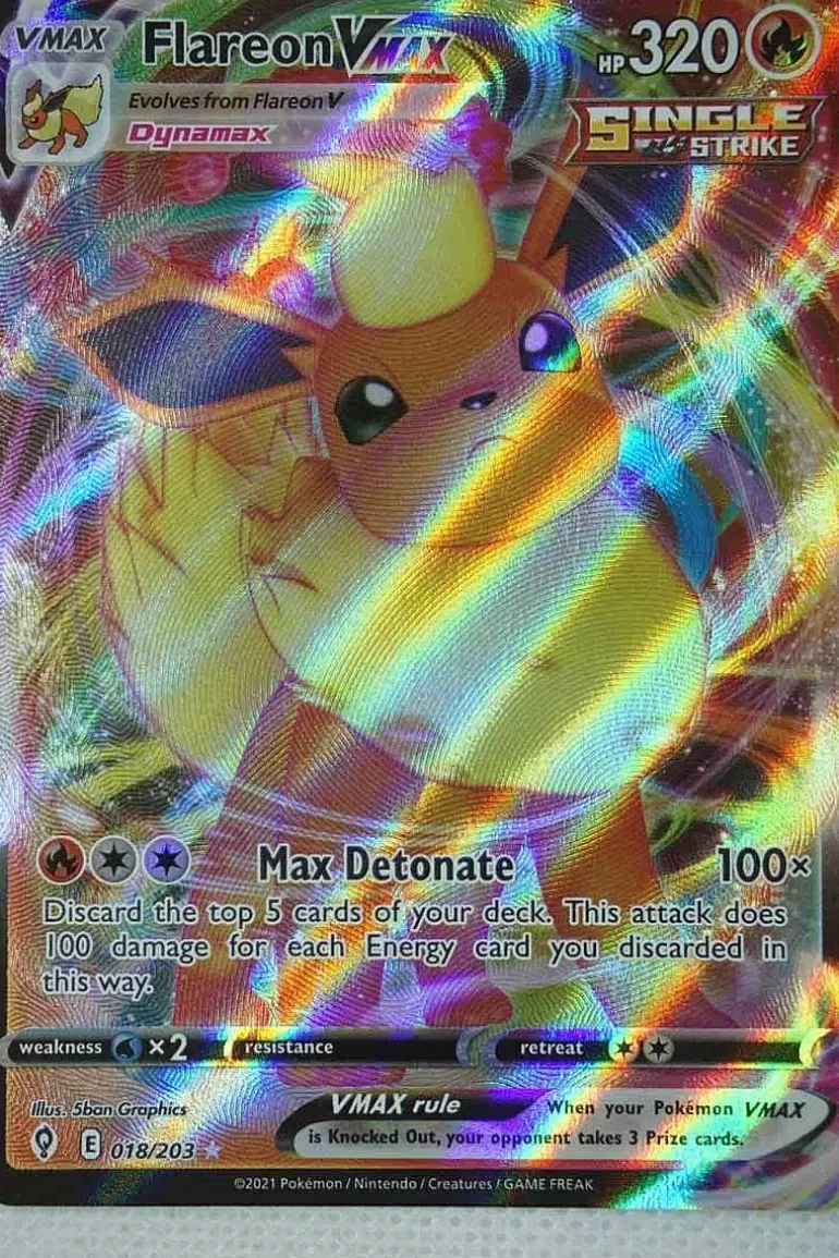 Pocket Monster Pokémon Kort-Flareon Vmax 18/203