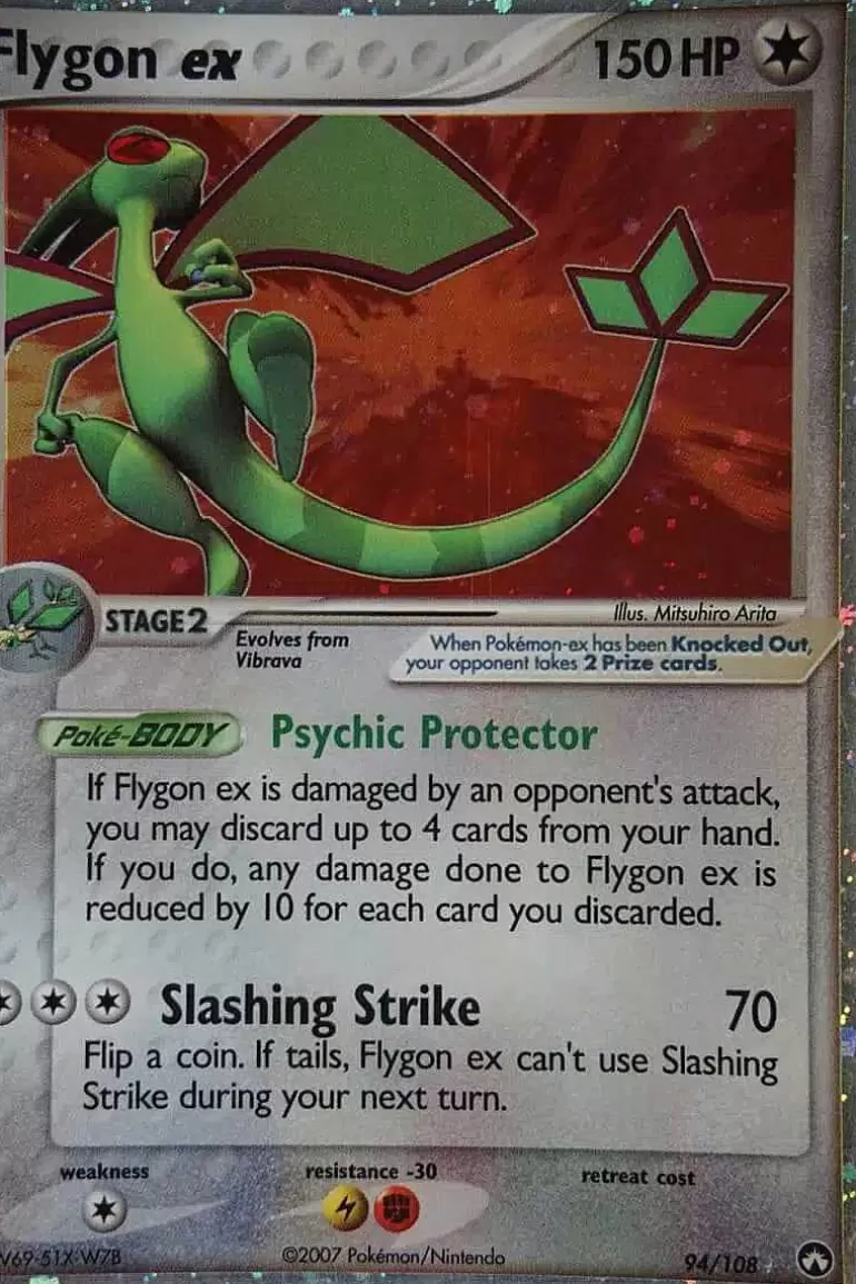 Pocket Monster Pokémon Kort-Flygon Ex 94/108 Ultra-Rare