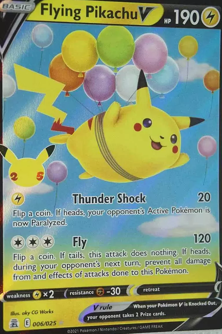 Pocket Monster Pokémon Kort-Flying Pikachu V 6/25