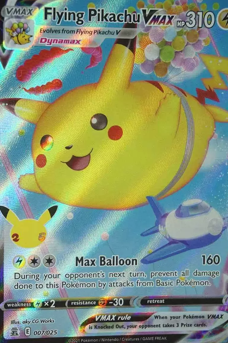 Pocket Monster Pokémon Kort-Flying Pikachu Vmax 7/25