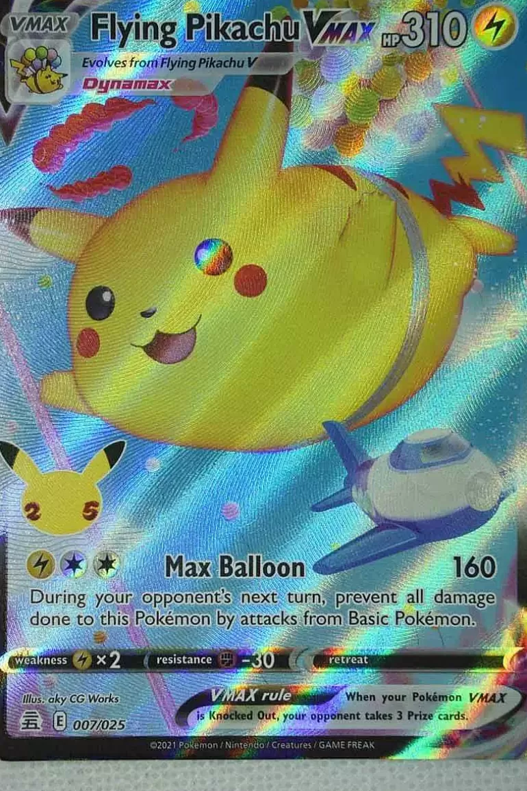 Pocket Monster Pokémon Kort-Flying Pikachu Vmax 7/25