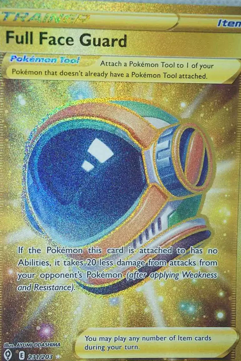 Pocket Monster Pokémon Kort-Full Face Guard 231/203 Secret Rare