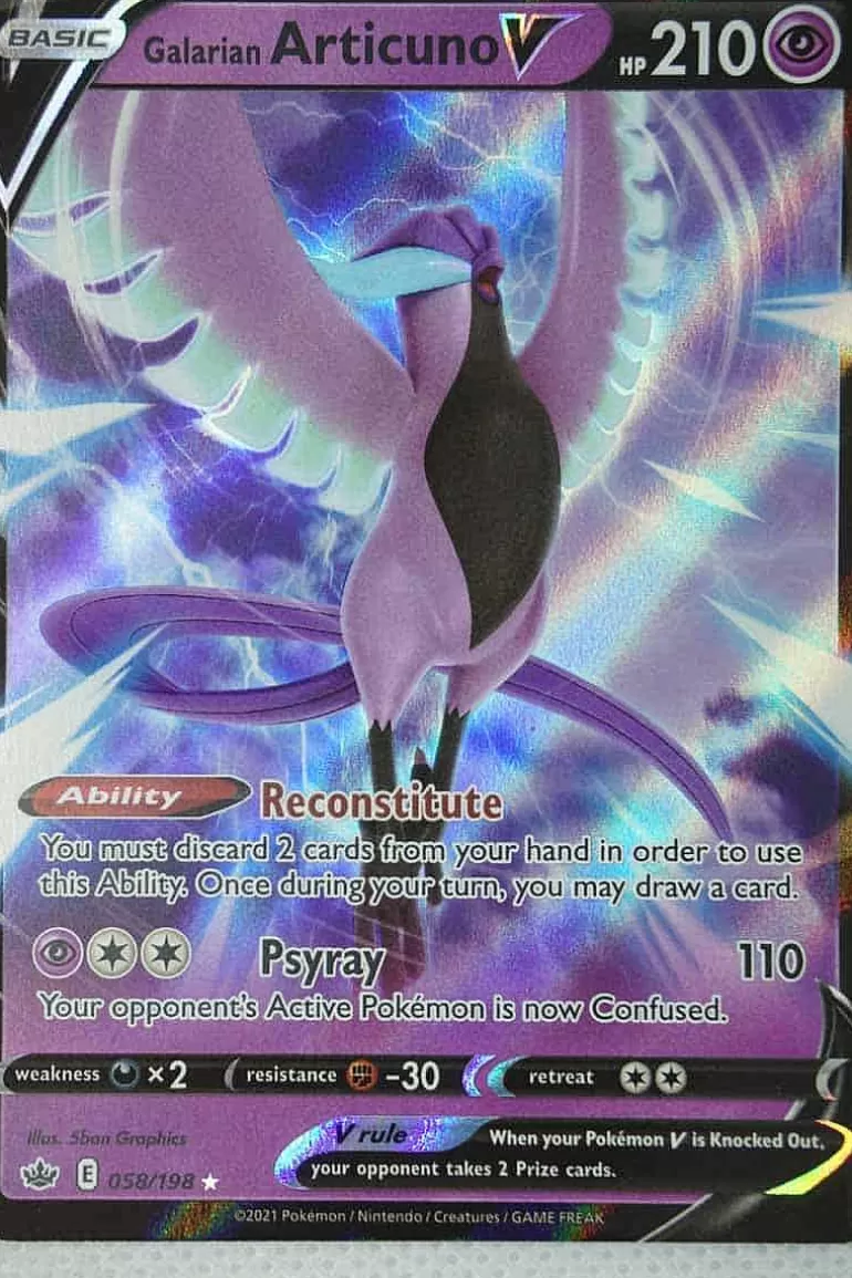Pocket Monster Pokémon Kort-Galarian Articuno V 058/198
