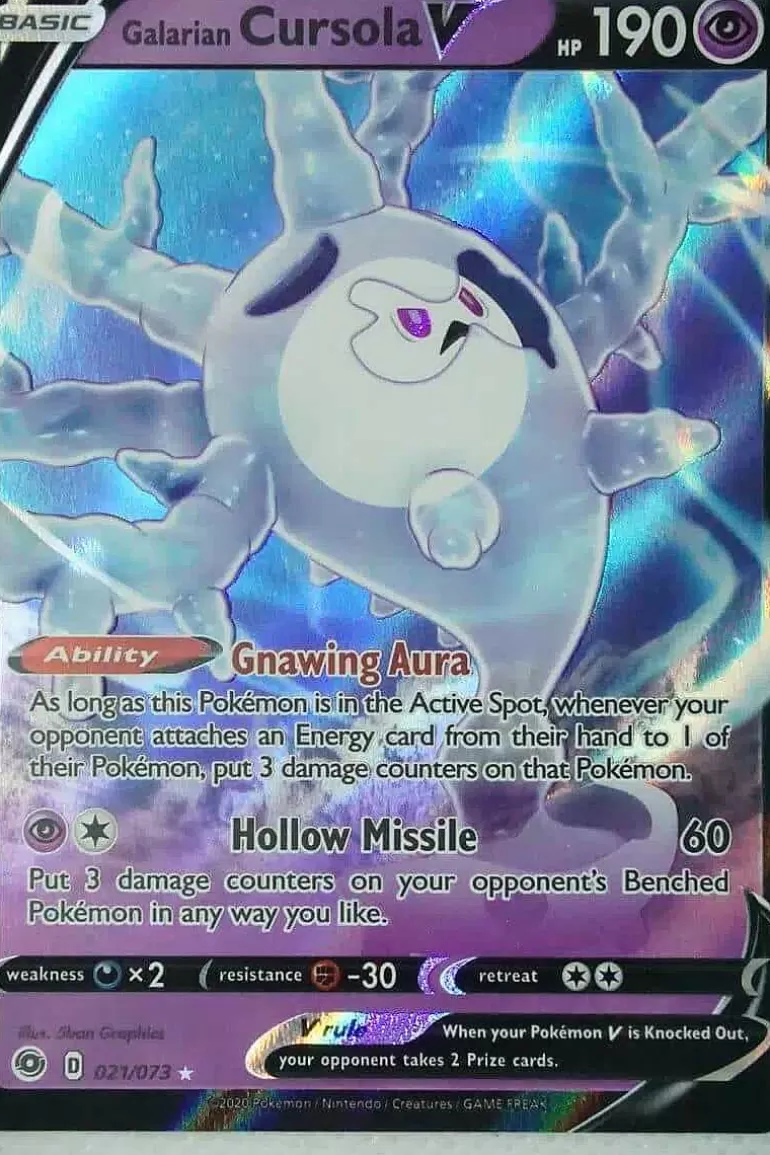 Pocket Monster Pokémon Kort-Galarian Cursola V 021/073