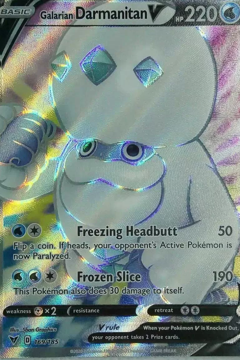 Pocket Monster Pokémon Kort-Galarian Darmanitan V 169/185 Full Art
